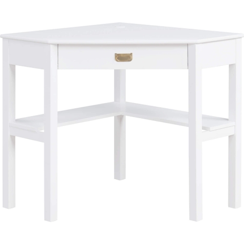 Peggy Corner Desk in White Finish Wood